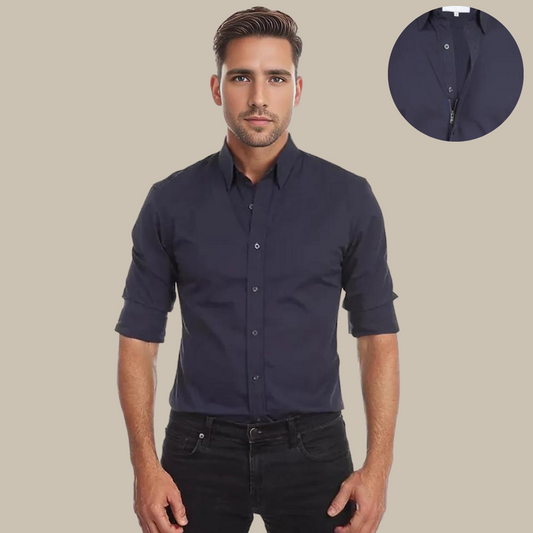 Zeta-Bluse | knitterfreies Hemd mit Reißverschluss