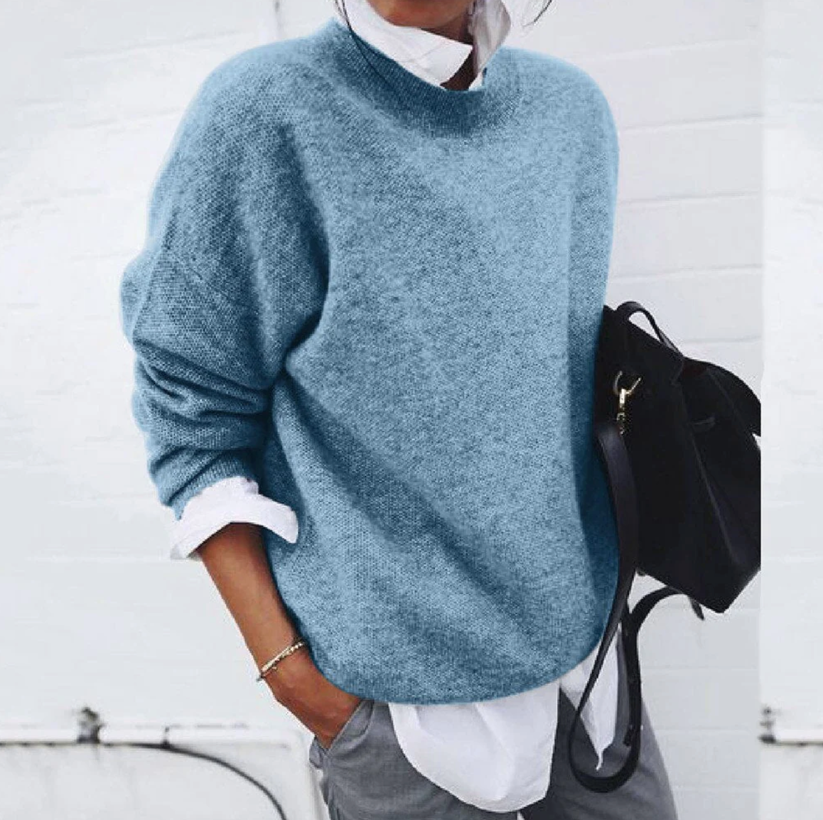 NERIZA - Cozy Cotton Knit Pullover