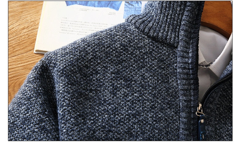 Titan Herren-Halbreißverschluss Pullover – Warmer Strickpullover