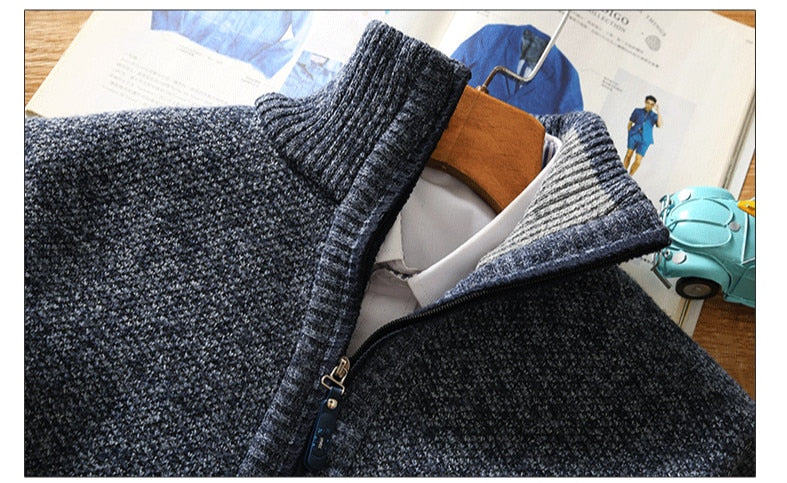 Titan Herren-Halbreißverschluss Pullover – Warmer Strickpullover