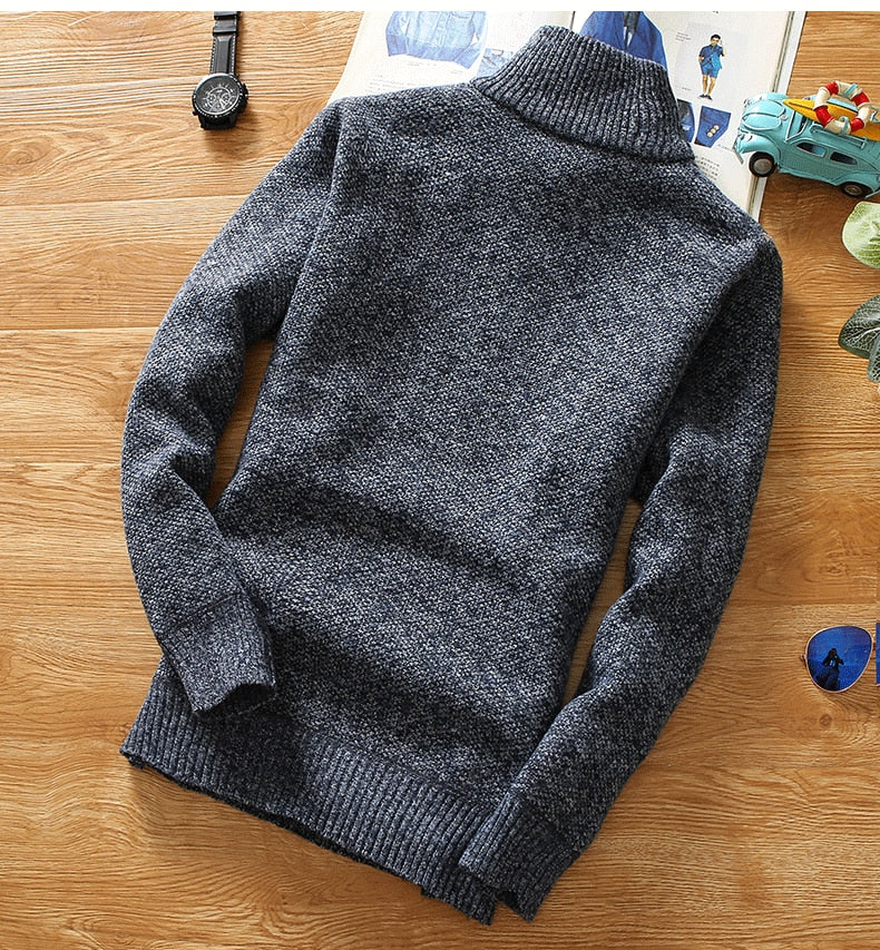 Titan Herren-Halbreißverschluss Pullover – Warmer Strickpullover