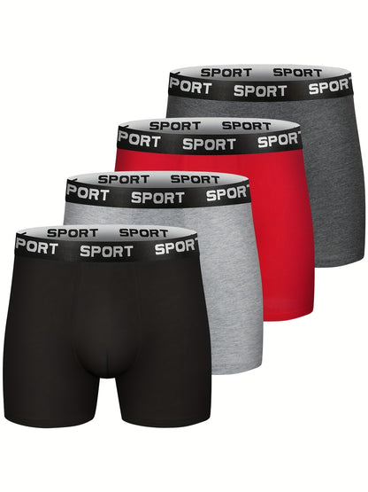 4 Stück bequeme Baumwoll-Boxershorts für Männer