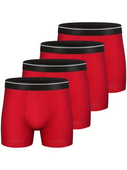 4 Stück bequeme Baumwoll-Boxershorts für Männer