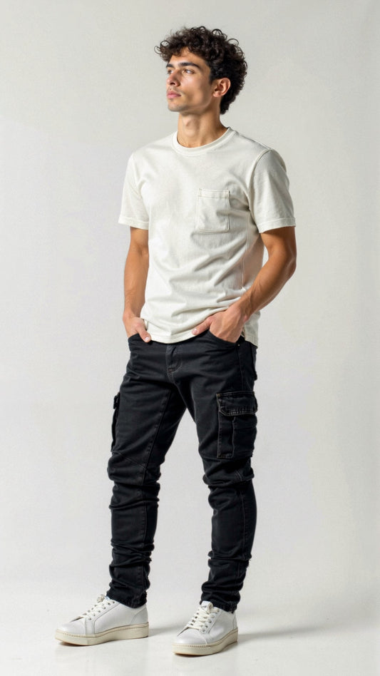 Casper Dehnbare Cargo-Jeans